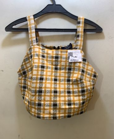 Bershka Plaid Crop Top