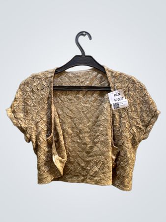 FaithVintage Gold Texturiertes Cropped Cardigan