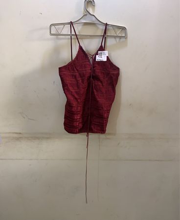 FaithVintage Rote Spaghettiträger-Top mit Schnürdetail