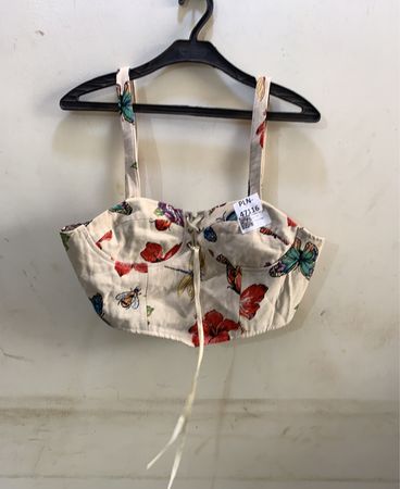 FaithVintage Butterfly Print Corset Top