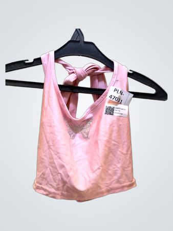 Rosa Tanktop mit Schmetterlingsverzierung