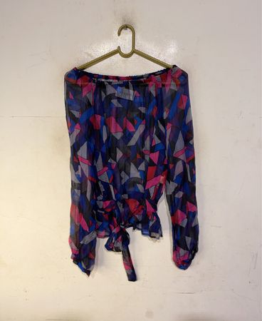 Armani Jeans Transparente geometrische Druckbluse