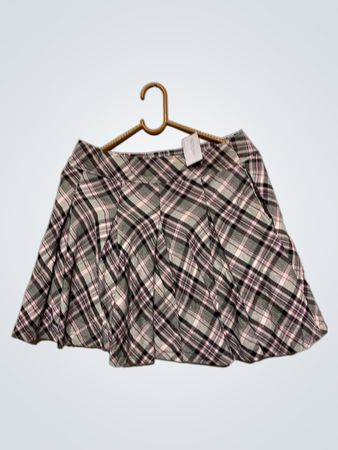 Rose Fan Plaid Faltenminirock