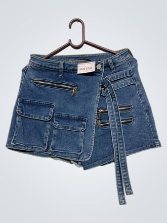 CHICME Jeansrock mit Taschen und Reißverschlüssen