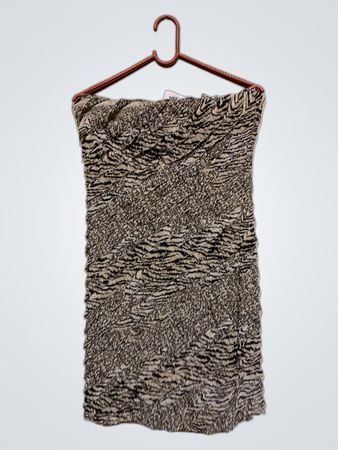 Schulterfreies Top mit Tiermuster