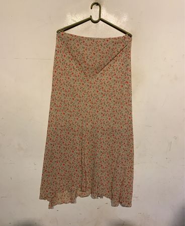 Beige floral bedruckter Maxirock