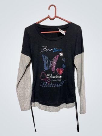 Langarm-Schmetterling-T-Shirt