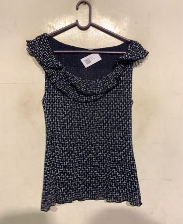 MARELLA Damen Ärmelloses Blau Gemustertes Top
