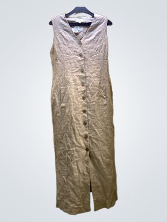 Frauen Kollektion Ärmelloses Knopfleisten-Maxikleid