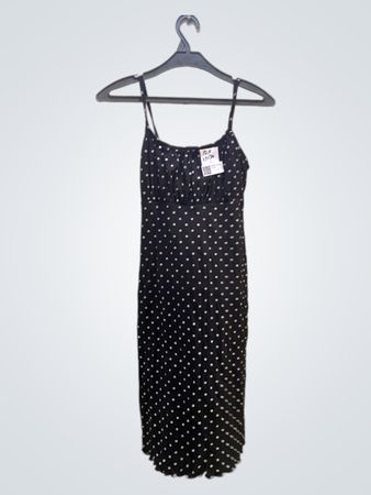 FaithVintage Schwarzes Polka-Dot Slipkleid