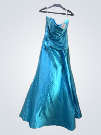 Blaues trägerloses Kleid