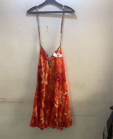 FaithVintage Orange Floral Print Maxi Dress