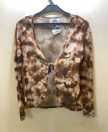 ONE ABOVE ANOTHER Tie Dye Mesh Cardigan