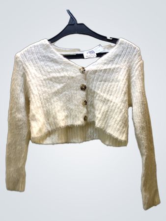FaithVintage Weißer Kurzpullover