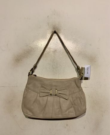 Jones New York Tan Leder Bow Accent Schultertasche