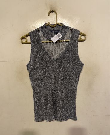Te Du Ärmelloses Mock-Neck Glitzer-Top