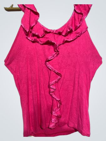 Pink Ruffled Halter Top