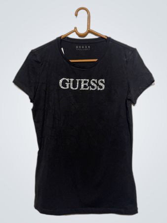 Guess Black Rhinestone Logo T-Shirt