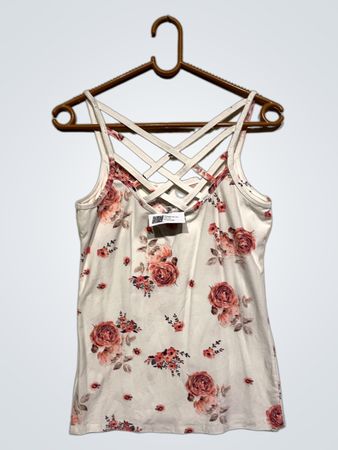 Weißes florales Print-Cami-Top