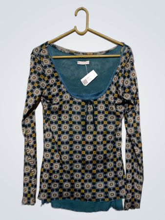 SusyWix Damen Langarm Bedruckte Bluse