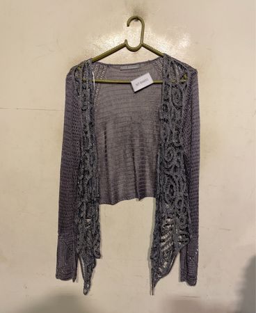 M&S Woman Grauer Verkürzter Cardigan