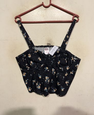 No Boundaries Floral Smocked Crop Top