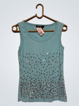 Marc Aurel Blaues Pailletten-Top