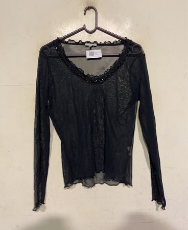 Kenny S. Black Mesh Top