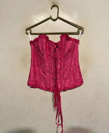 Rosa Brokat-Corsage