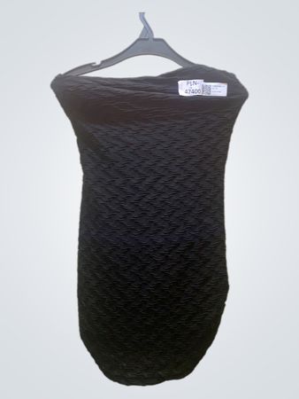 FaithVintage Schwarzes Texturiertes Strapless Kleid