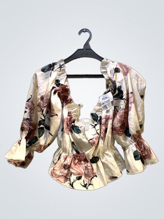 FaithVintage Blumenmuster Puffärmel Top