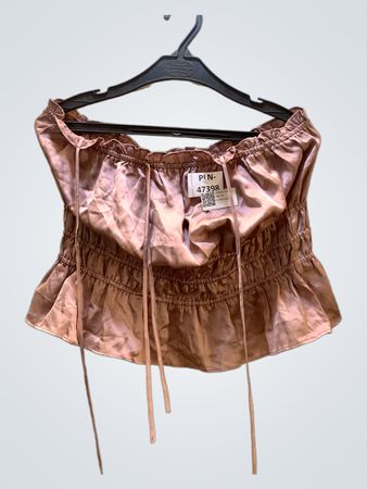 FaithVintage trägerloser geraffter Crop-Top