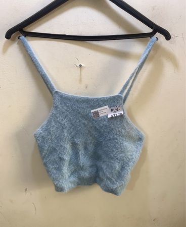 FaithVintage Hellblau Fuzzy Crop Top