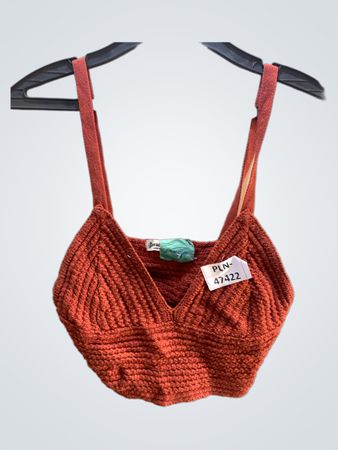 Stradivarius Rusty Red Knit Crop Top