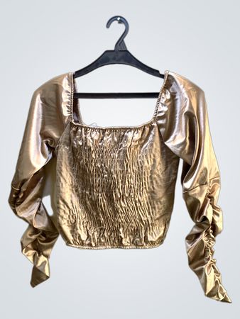 Goldene Satinbluse