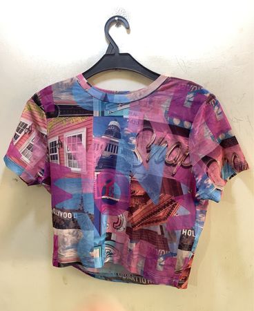 Collage Print Cropped T-Shirt