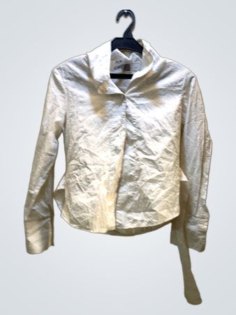 FaithVintage weiße Bluse mit goldenen Punkten