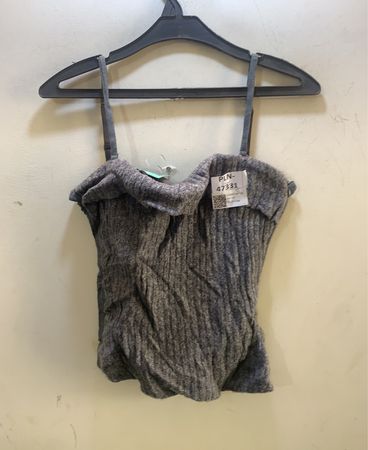 FaithVintage Grau Geripptes Trägershirt