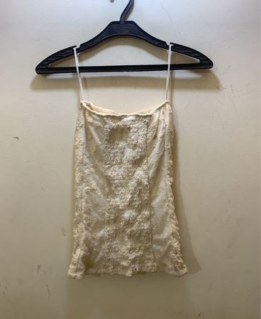 FaithVintage Cremfarbene Spitze Korsettoberteil