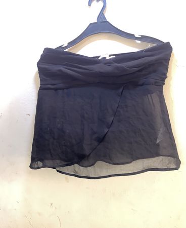 GLASSONS Schwarzes trägerloses gerafftes Oberteil
