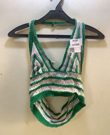 FaithVintage Grünes Gestreiftes Haltertop