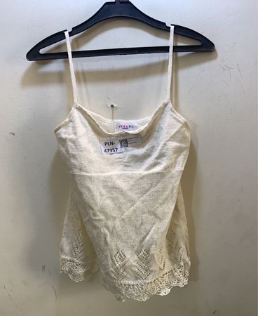 MISAKI Crescendo-Creme-Stricktop mit Spitzenbesatz