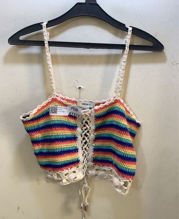 Forever 21 Regenbogen Häkel-Cami-Top