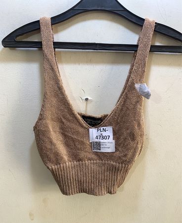 TOPSHOP Metallic Knit Crop Top