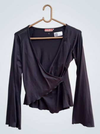 ESCOD & CO Schwarzes Langarm-Wickeloberteil