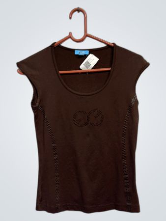 Escada Sport Braunes Top mit kurzen Ärmeln