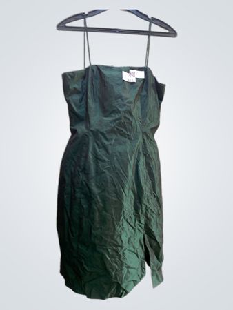 FaithVintage Grünes Spaghetti-Träger-Kleid