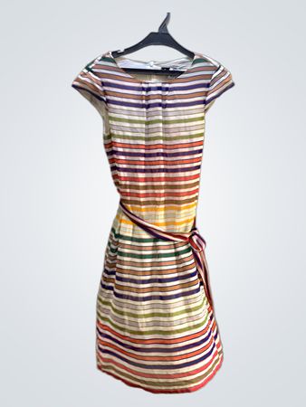 MEHR & MEHR gestreiftes Kleid mit Gürtel