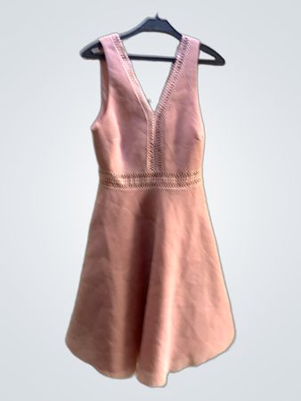 FaithVintage Pink Lace Trimmed Dress