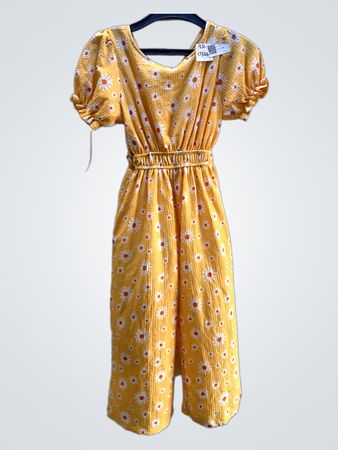 Gelber Gänseblümchen-Print-Jumpsuit
